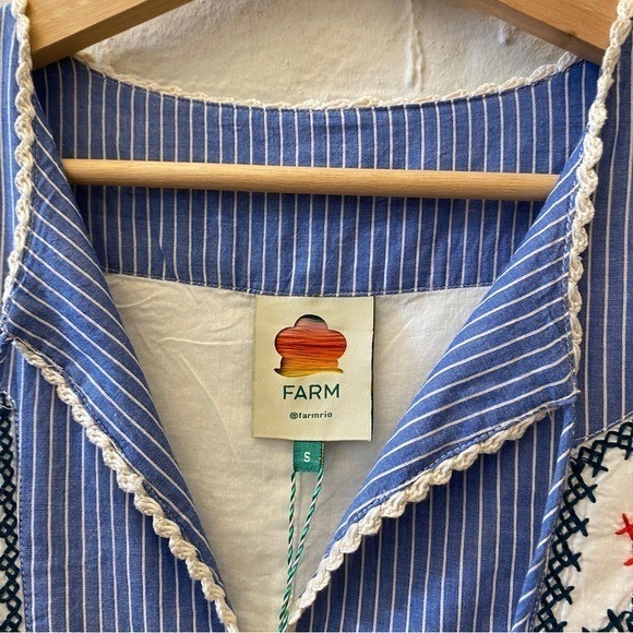 Farm Rio || Pineapple Beach Embroidered Maxi Dress Tiered A-Line‎ Small NWT - Picture 5 of 11